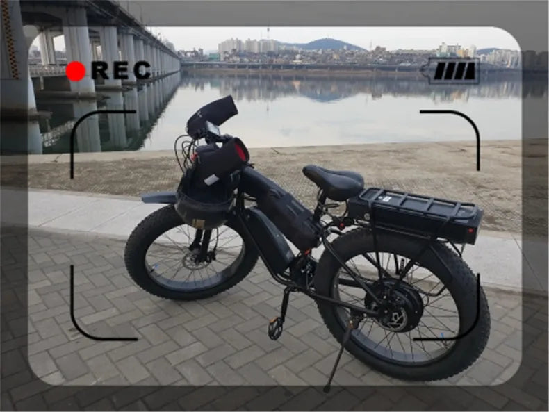Custom 26inch Fat Snow tire ebike 1500W 48V 70ah  Large capacity  Li-ion battery electric long-distance cycling bicycle