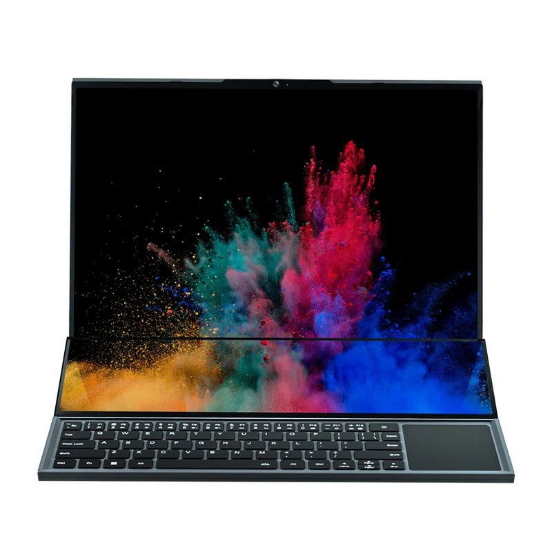 Custom Logo 16+14 Inch Dual Screen Intel I7 9th Gen Laptop Win 11 16GB+512GB SSD 15.6 Inches New Metal Body OEM 1920x1200