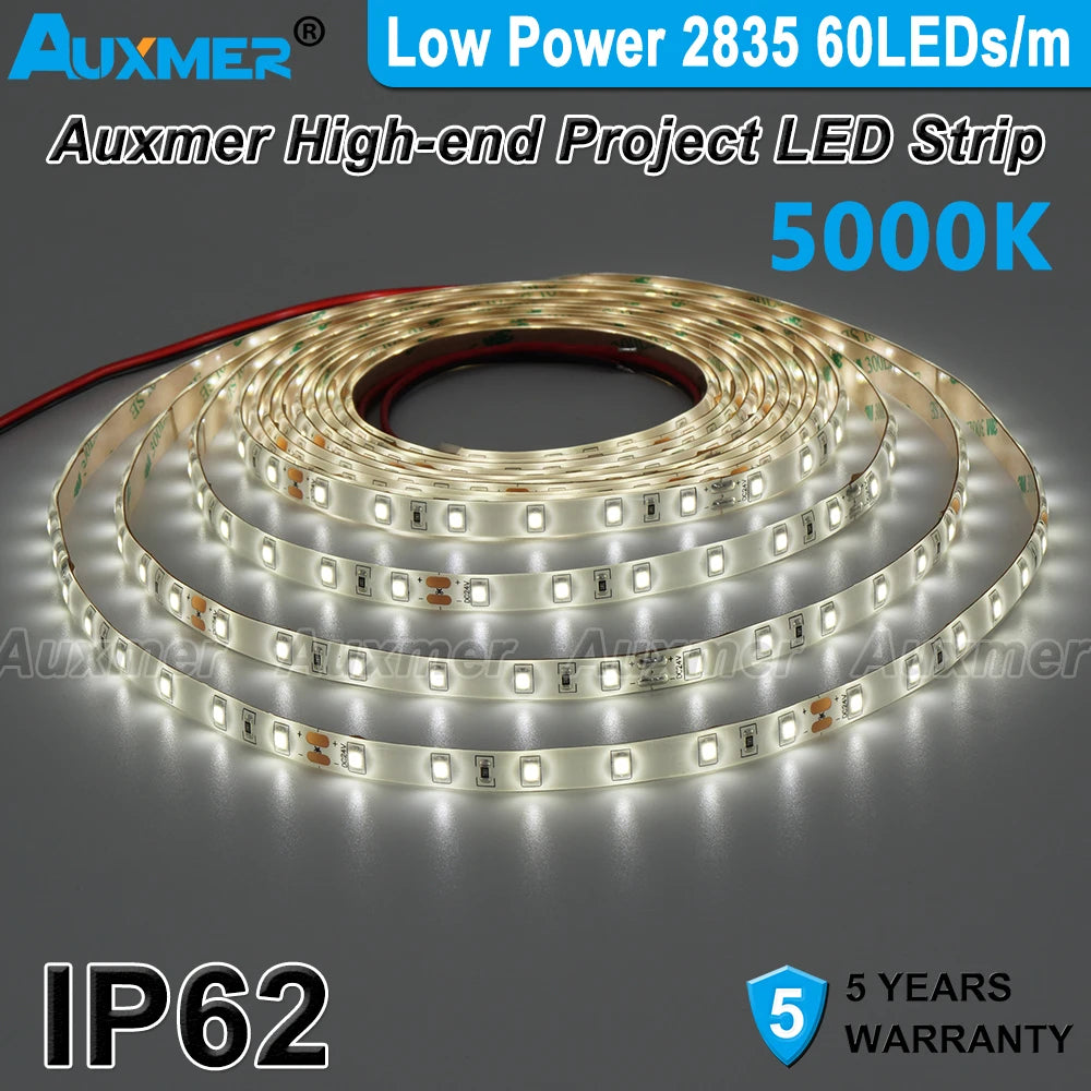 LED Strip Light Low Power 2835 60LEDs/m 4.8W/m,IP62 Waterproof,CRI90/95 Diode tape,DC12V/24V Led Lights for Room