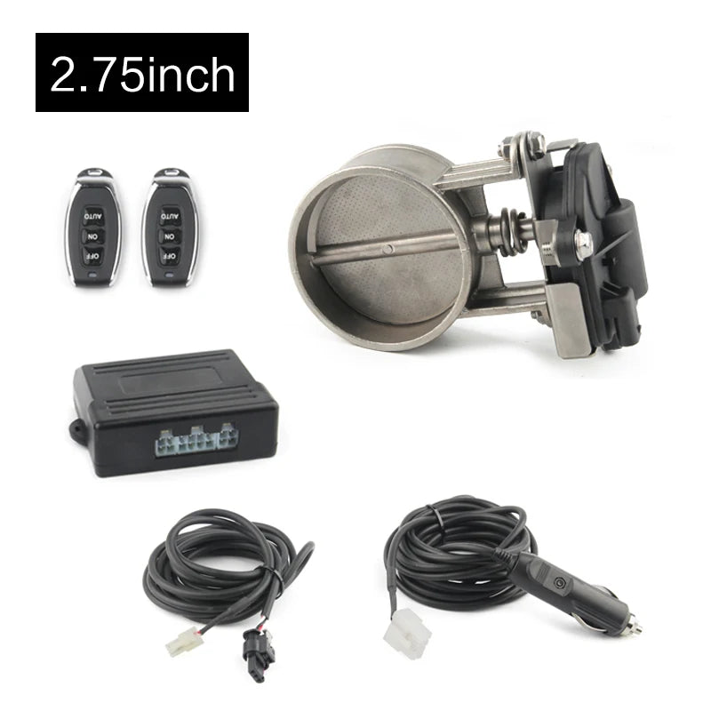 Stainless Steel Electric Exhaust Valve  2” 2.25” 2.5” 2.75” 3”  With Fine-tunable Remote Control Electronic Switch Kit