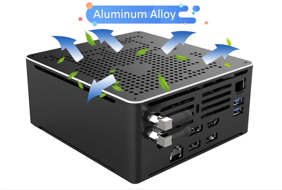 Gaming Desktop Computer Core i9 10980HK Xeon W-10885M E-2276M 2176M Mini Server PC 2*DDR4 2*NVME Dual Lan Office Design Computer