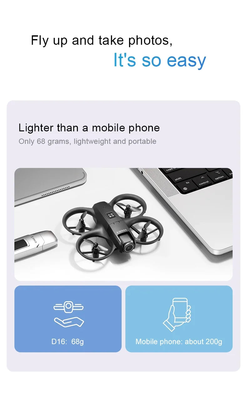 VIVO D16 Drone 8K Aerial HD Profesional Dual-camera Helicopter Optical Flow Positioning Avoidance Brushless Motor GPS Drone