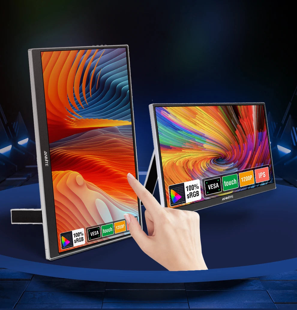 16 inch Touch Screen Portable Monitor 16:10 IPS Extended Display for Laptop with Bracket For xbox raspberry Pi