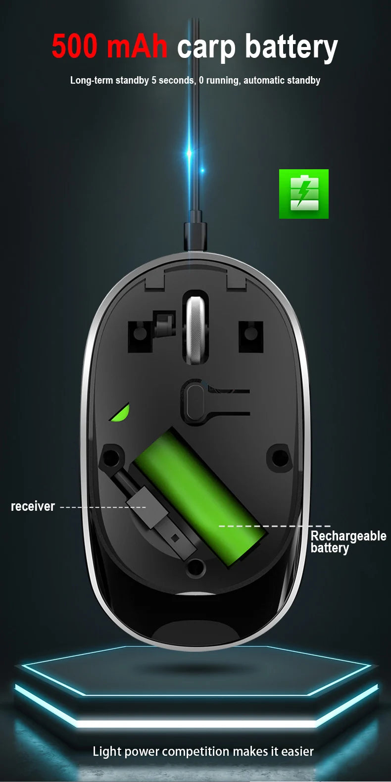 Wireless Mouse For Laptop PC Bluetooth RGB Rechargeable Mouses Wireless Computer Silent Mice LED Backlit Ergonomic Gaming Mause