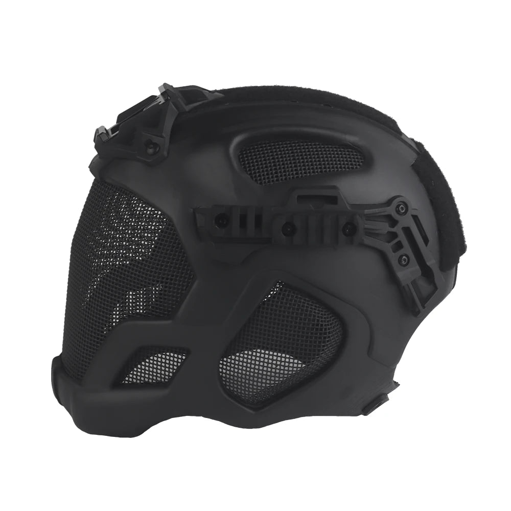 Full Protection Tactical Helmet Militar Hunting Airsoft Paintball CS Steel Mesh Safety Face Mask EVA Lightweight Punk Cosplay
