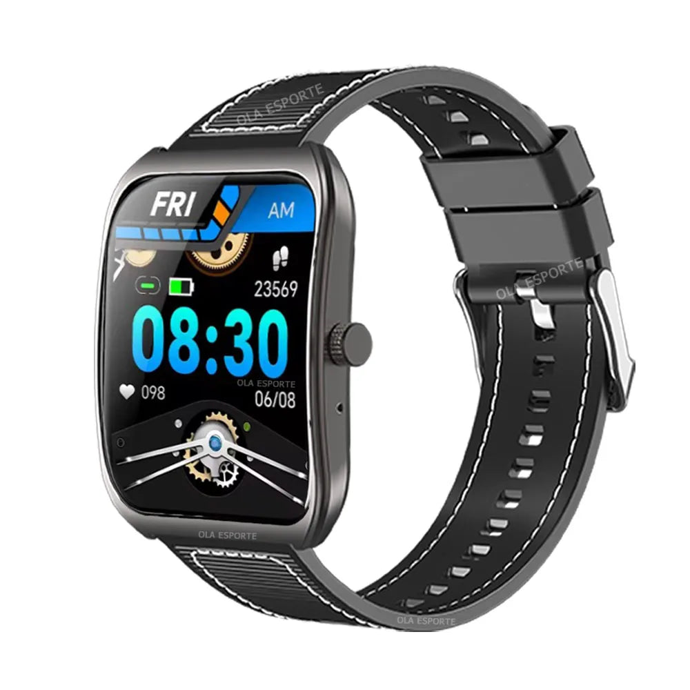 Smart Watch 2.01'' AMOLED Curved Screen IP68 Waterproof Bluetooth Call AI Vioce Assistant Fitness GPS Tracker Smartwatch for Men