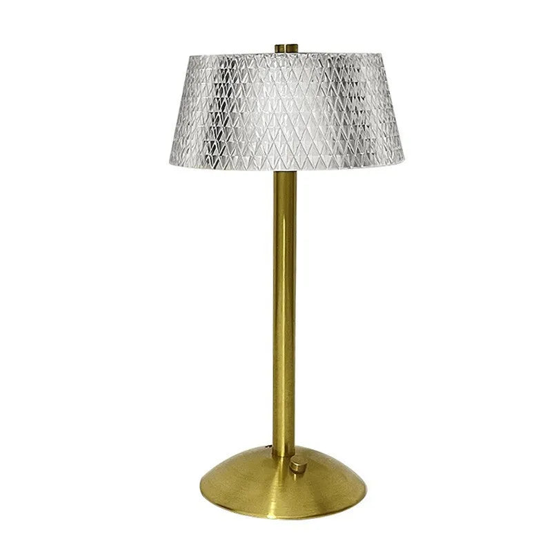 Nordic Crystal Rechargeable Table Lamp LED Bar Lamp Touch Dimmable Golden Desk Lamp Living Room Bedroom Hotel Lamp Bedside Lamp