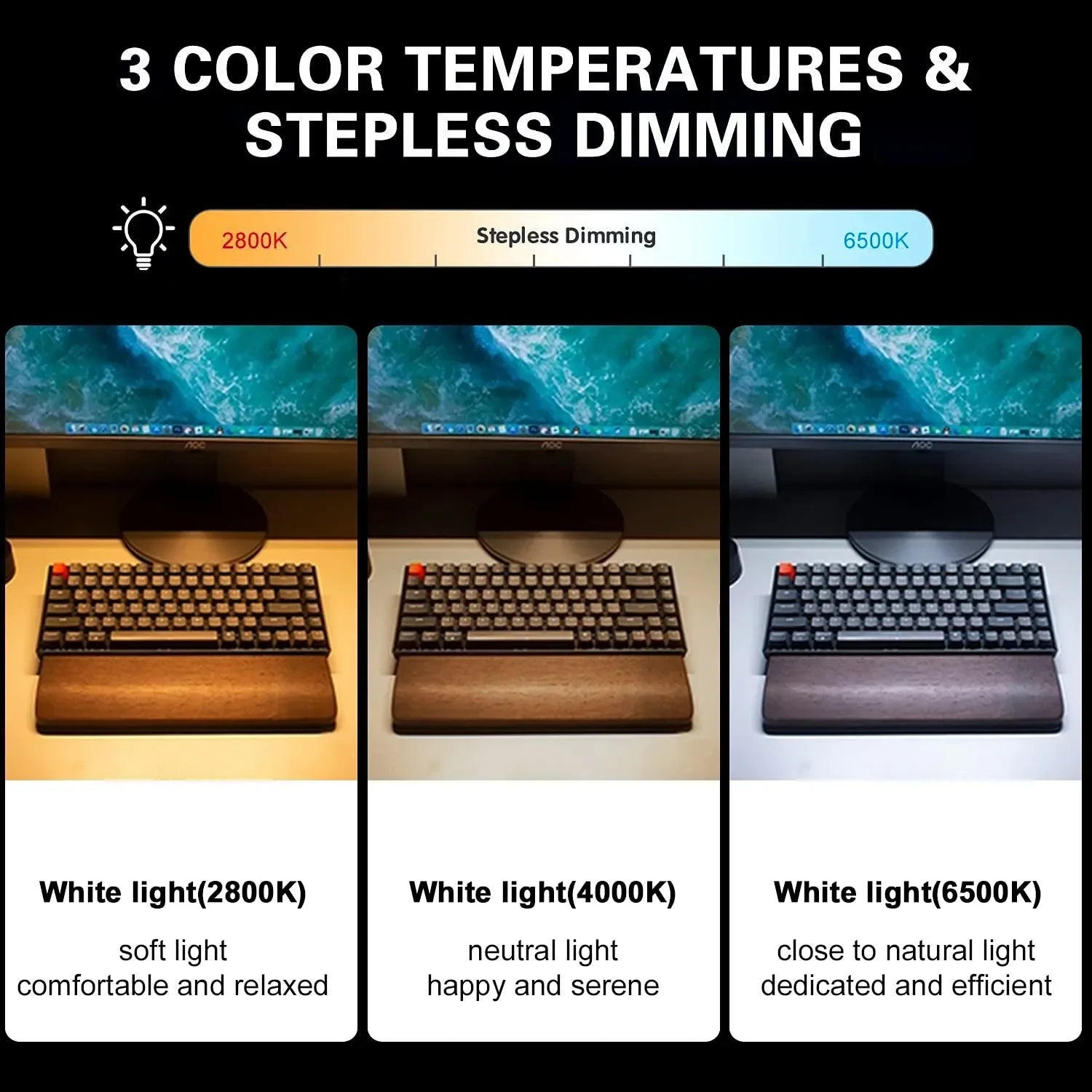 LED Desktop Monitor Light Bar RGB Computer Atmosphere Desk Lamp Learning Office Reading Eye Protection Screen Hanging Lighting