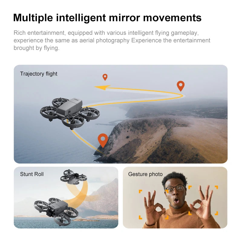 D36 Drone 4K HD Aerial Photography Dual Cameras Screen RC Quadcopter with Dynamic Lighting Optical Flow UAV Toys Gifts