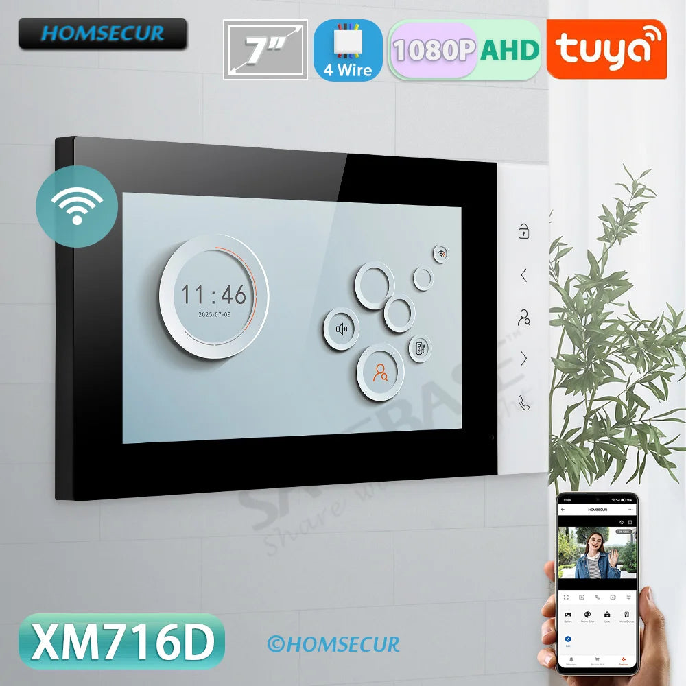 Tuya Smart WIFI Indoor Monitor 7"/10" LCD Screen for 4 Wire HD 1080P Hands Free Video Door Phone Intercom Doorbell Home Security