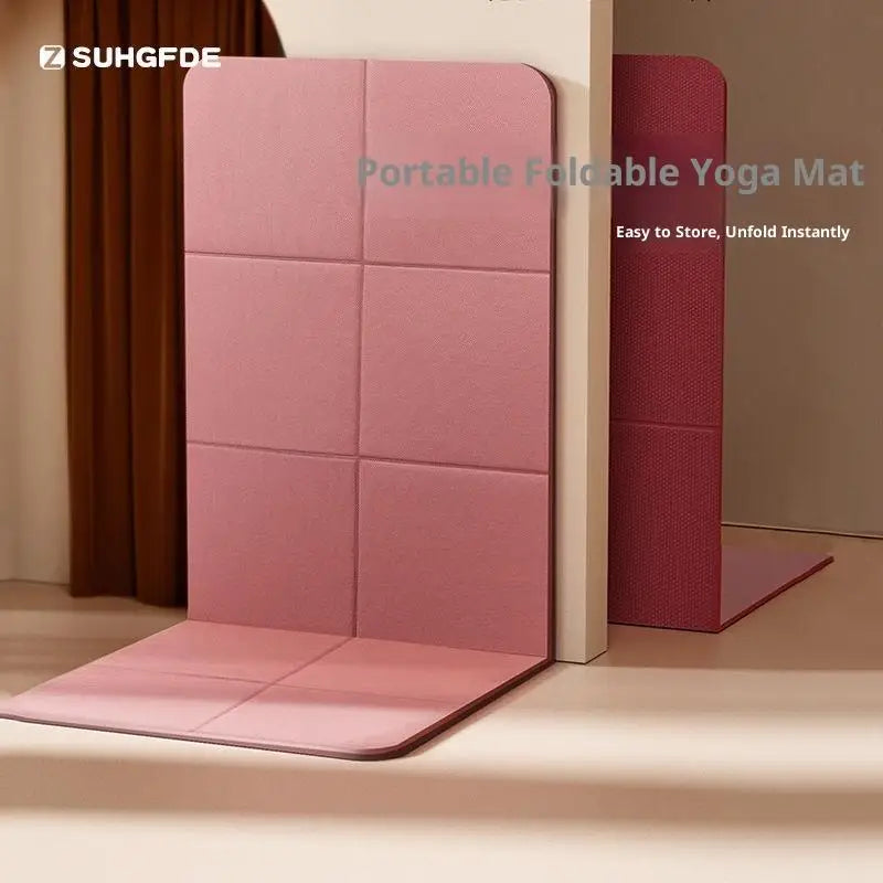 【M】4mm Thick TPE Foldable Yoga Mat 183*61cm Easy Storage For Travel Yoga Pilates Home Exercise Floor Mat