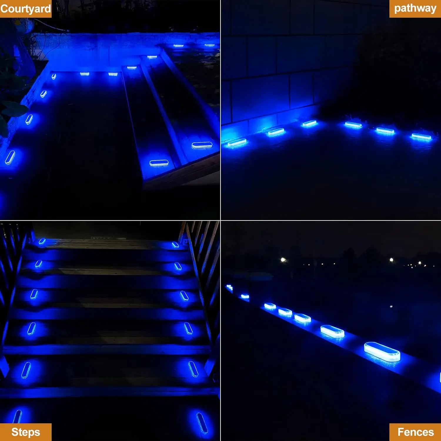 Solar Deck Light Outdoor Solar Lighting Stair Lamp Waterproof IP68 30 LEDs For Railing Fence Yard Lamp Exterior Decorative