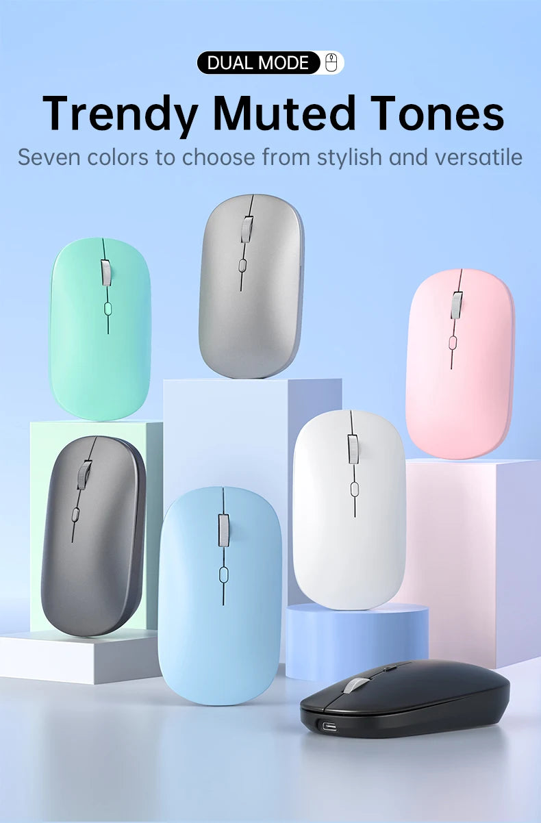 Wireless Mouse Bluetooth-compatible Mouse 2.4G Dual Modes Ergonomic Computer Mice For Laptop iPad Tablet PC Office Gaming Mouse