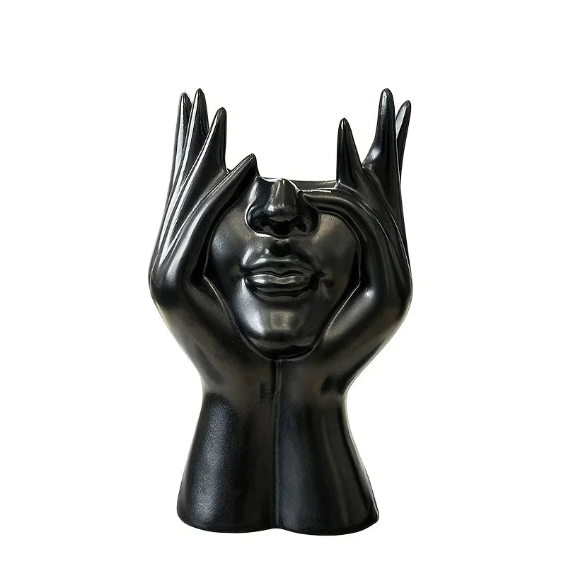 Desktop Ornament, Abstract Facial Art Ornament, Office Decoration, High-end Feeling, Student Pen Holder, Makeup Brush, Accessory