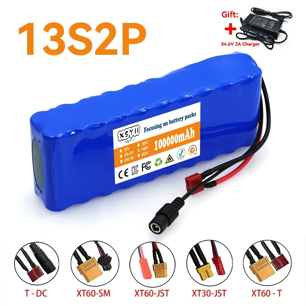 Genuine 48V 100Ah Motorized Scooter Battery 500W Citycoco with BMS Original Folding Car Battery 13s2p Lithium Battery Pack
