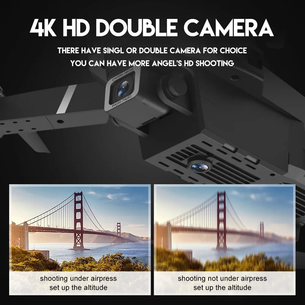 Hot-Selling E88 Smart Drone, One-Click Takeoff, Dual Camera with Stunts, Perfect for Beginners- Ideal Birthday and Holiday Gift