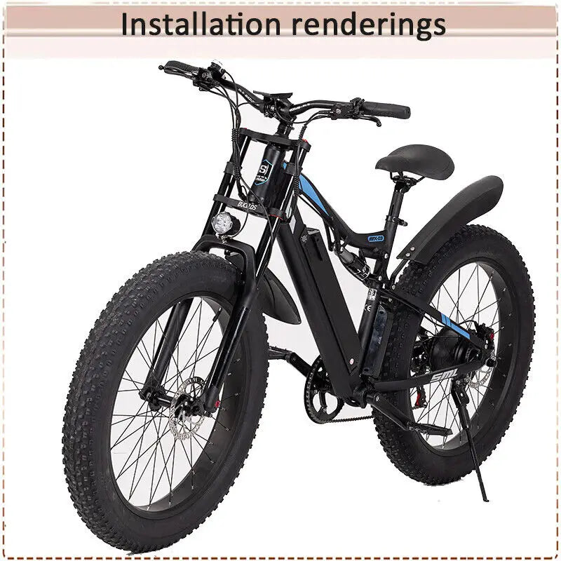 BUCKLOS Snow Fat Bike Fork 20*4.0 Inch / 26*4.0 Inch Air Suspension Fork Travel 180mm Double Shoulder E-Bike Fork Bicycle Parts