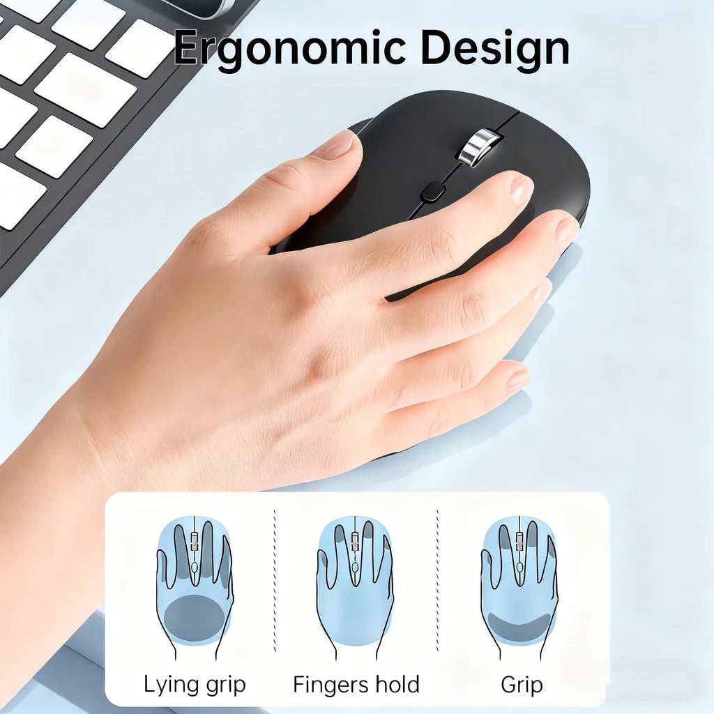 Wireless Mouse Bluetooth-compatible Mouse 2.4G Dual Modes Ergonomic Computer Mice For Laptop iPad Tablet PC Office Gaming Mouse