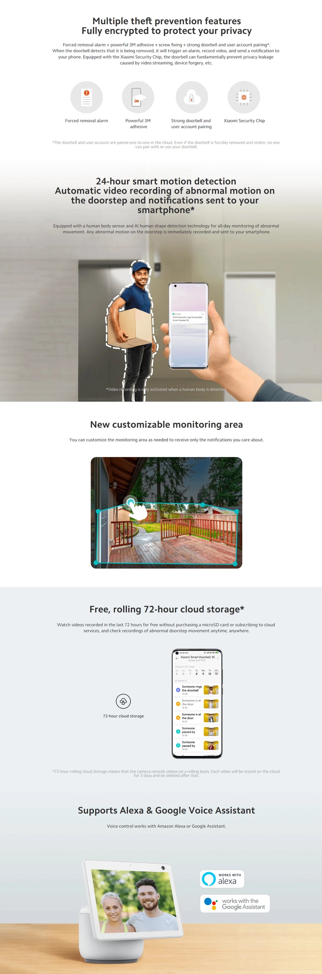 Xiaomi Smart Doorbell 3S 2K Ultra HD Night Vision Video Doorbell Long Battery AI Human Recognition Work with Mi home APP