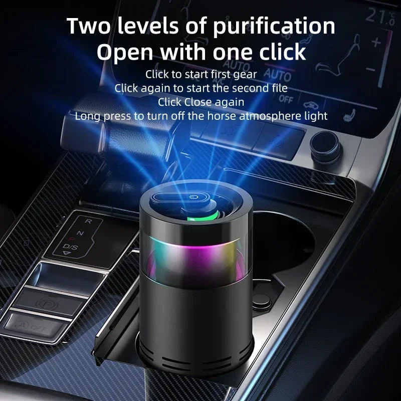 Mini Air Purifier with Aromatherapy Sticks True HEPA Filter Cleans Air & Eliminates 99.97% of Dust, Odors - Cars, School, Office