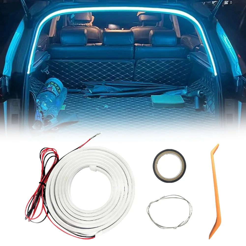 LED Dynamic Flowing Light Strip Self Adhesive Automatic Tail Box Light Car Trunk Ambient Lighting Strip for SUV Truck Decoration