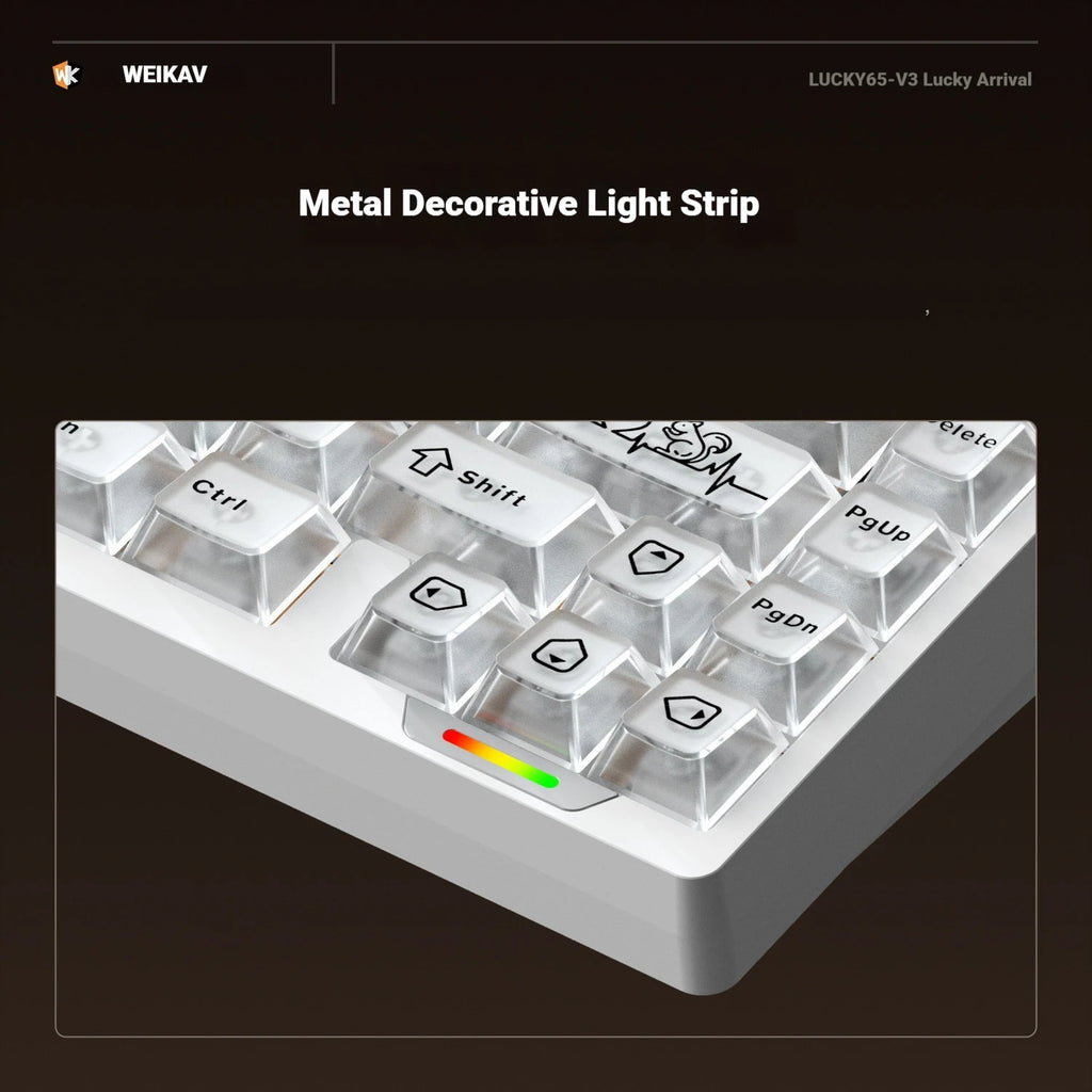 WEIKAV lucky65 V3 Gaming Keyboard Wireless Aluminum Alloy RGB Tri-mode Bluetooth Mechanical Keyboard CNC Gasket Quick Release