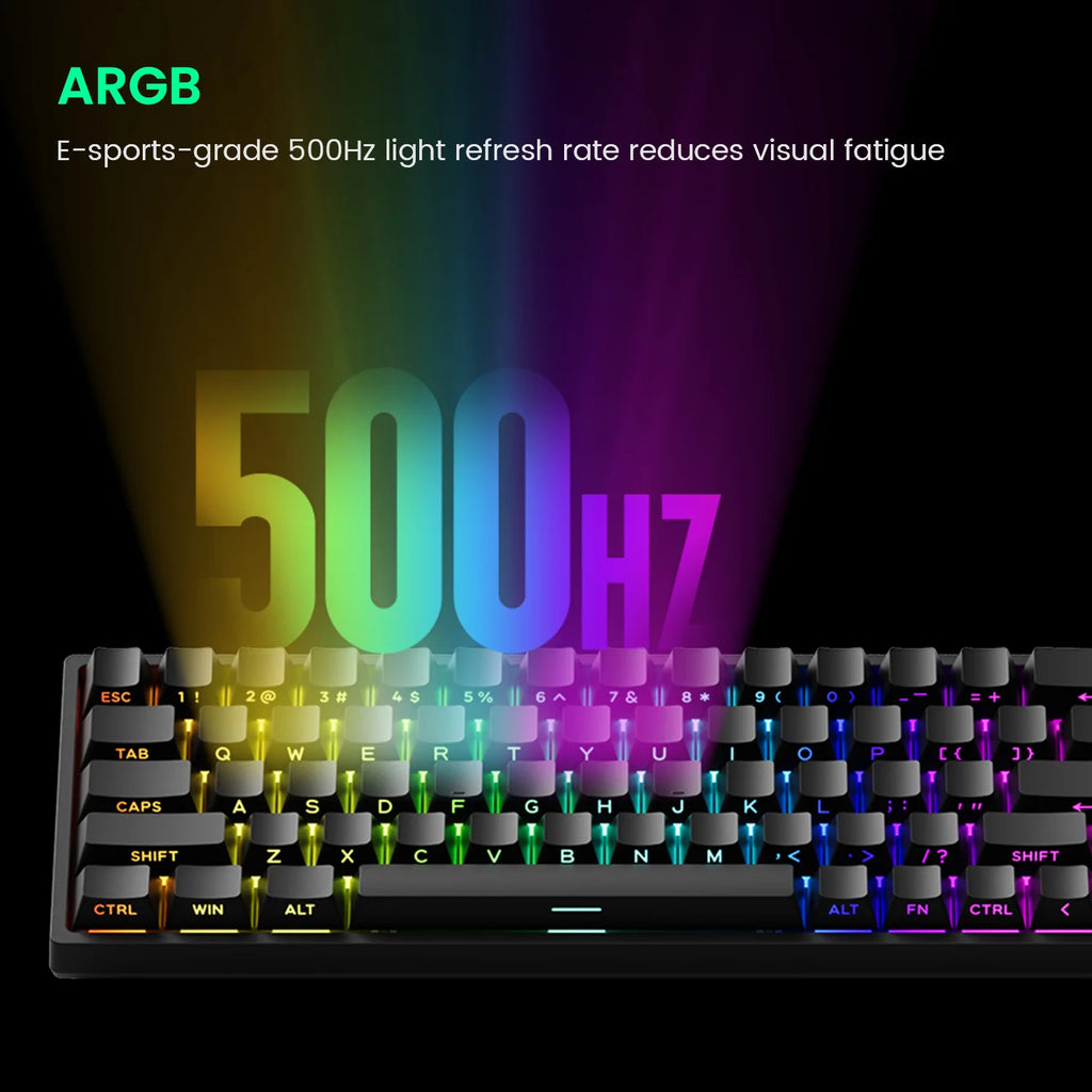 MonsGeek FUN68 HE Mechanical Keyboard 65% Magnetic Switch Rapid Trigger 0.005mm 8K ARGB Type-C/2.4g&BT Wireless Gaming Keyboard