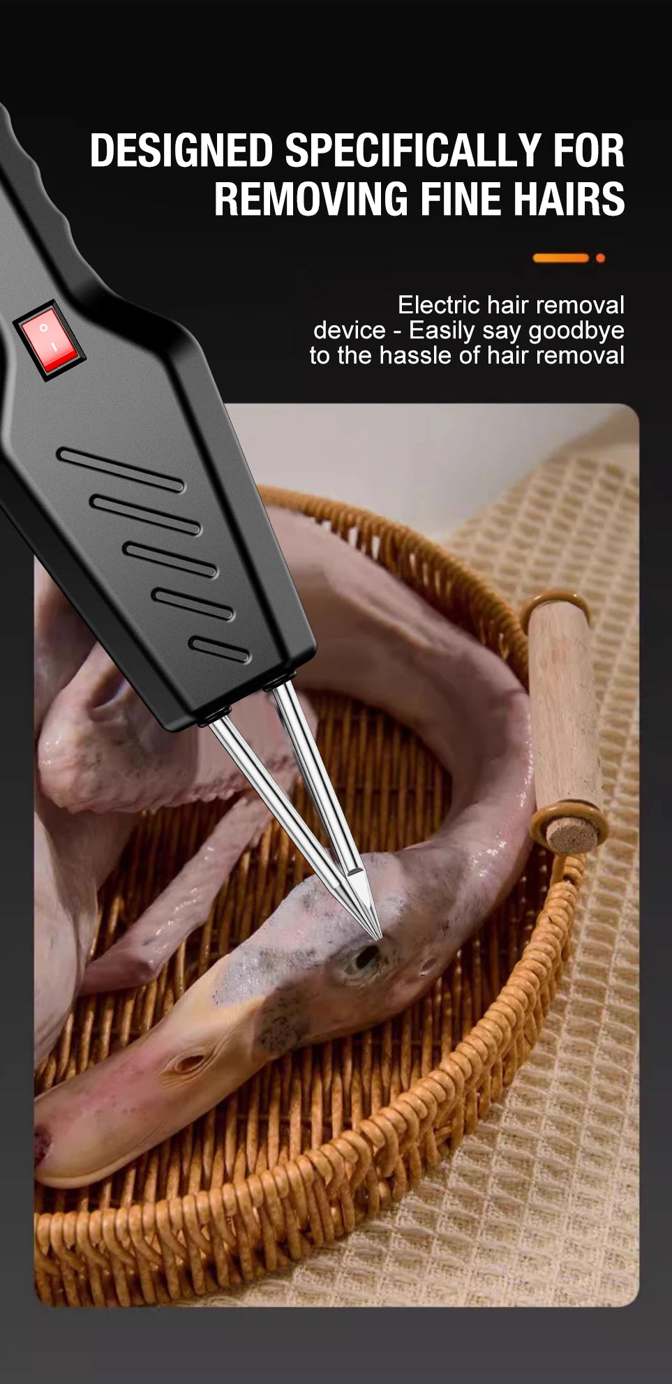 Electric hair removal tool for chicken feathers, duck feathers, goose feathers, handheld household hair removal machine, fully a