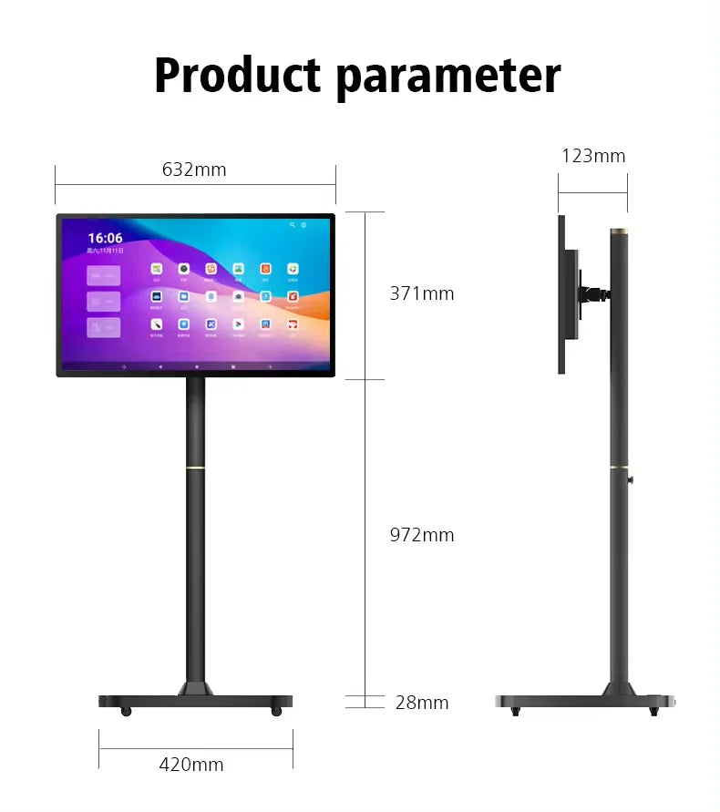 21.5 Inch Interactive Smart Display TV Android Operated In-Cell Touch Monitor Fitness Video Games USB Movable LCD Screen