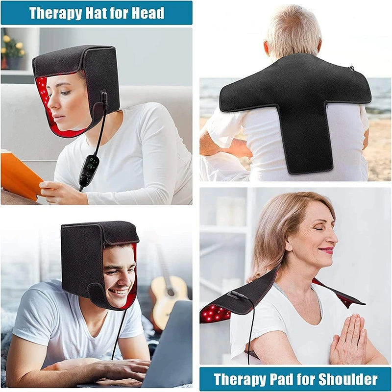 Red Light And Infrared Light Hair Growth Cap Led Red Light Treatment For Hair Loss - Promotes Rapid Hair Regrowth