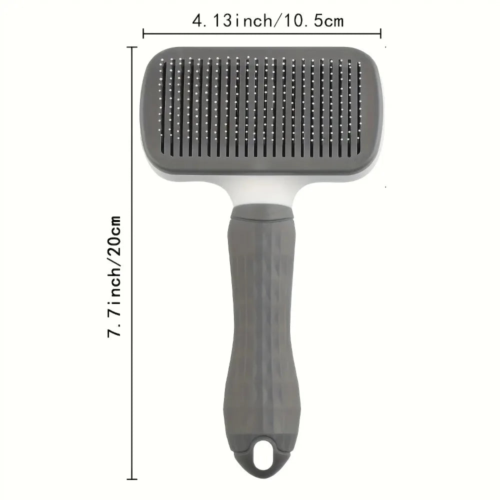 Easy Clean Pet Grooming Brush with Self-Cleaning Button, Gentle Shedding Tool for Cats Dogs Loose Hair, 4 Seasons Use