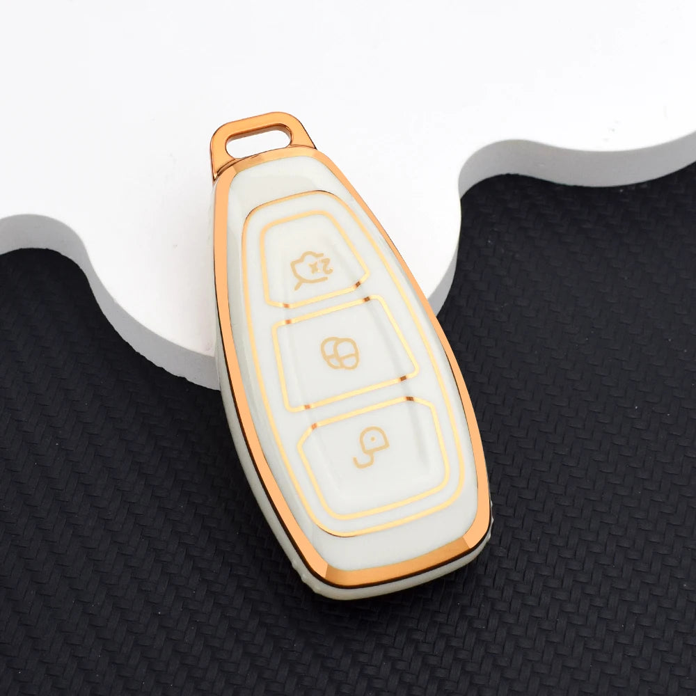 New Protective Key Fob Cover for Ford Fiesta/Focus 3/Focus 4/Mondeo/Ecosport/Kuga/C-Max ST/Escape -Car Key Case with Key Chain