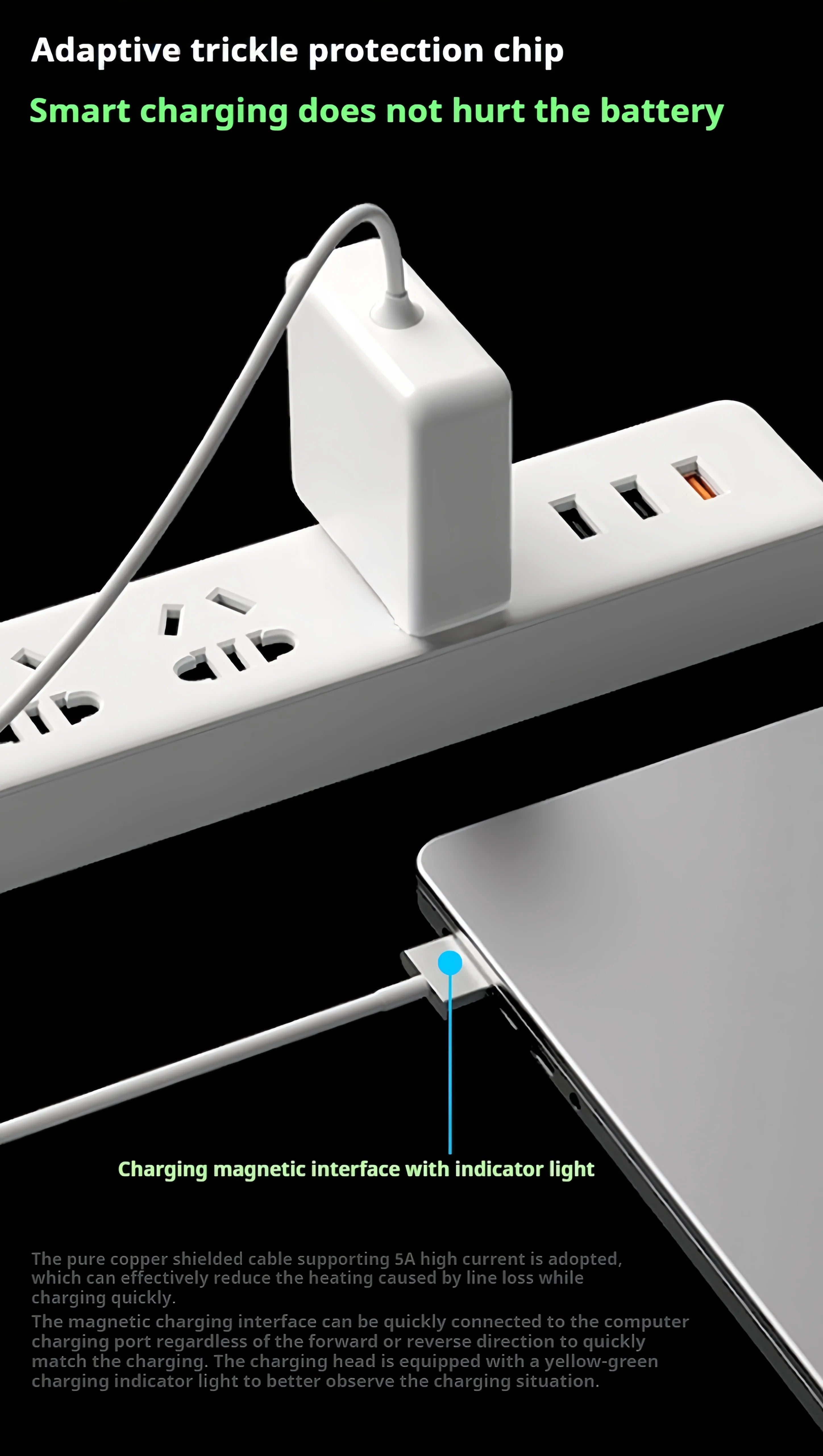 BINGO New 85W Magsafe1-L Magnetic Charging Power Adapter for MacBook Air/Pro Series : A1286 A1297 A1343 A1175 A1222 A1290 etc