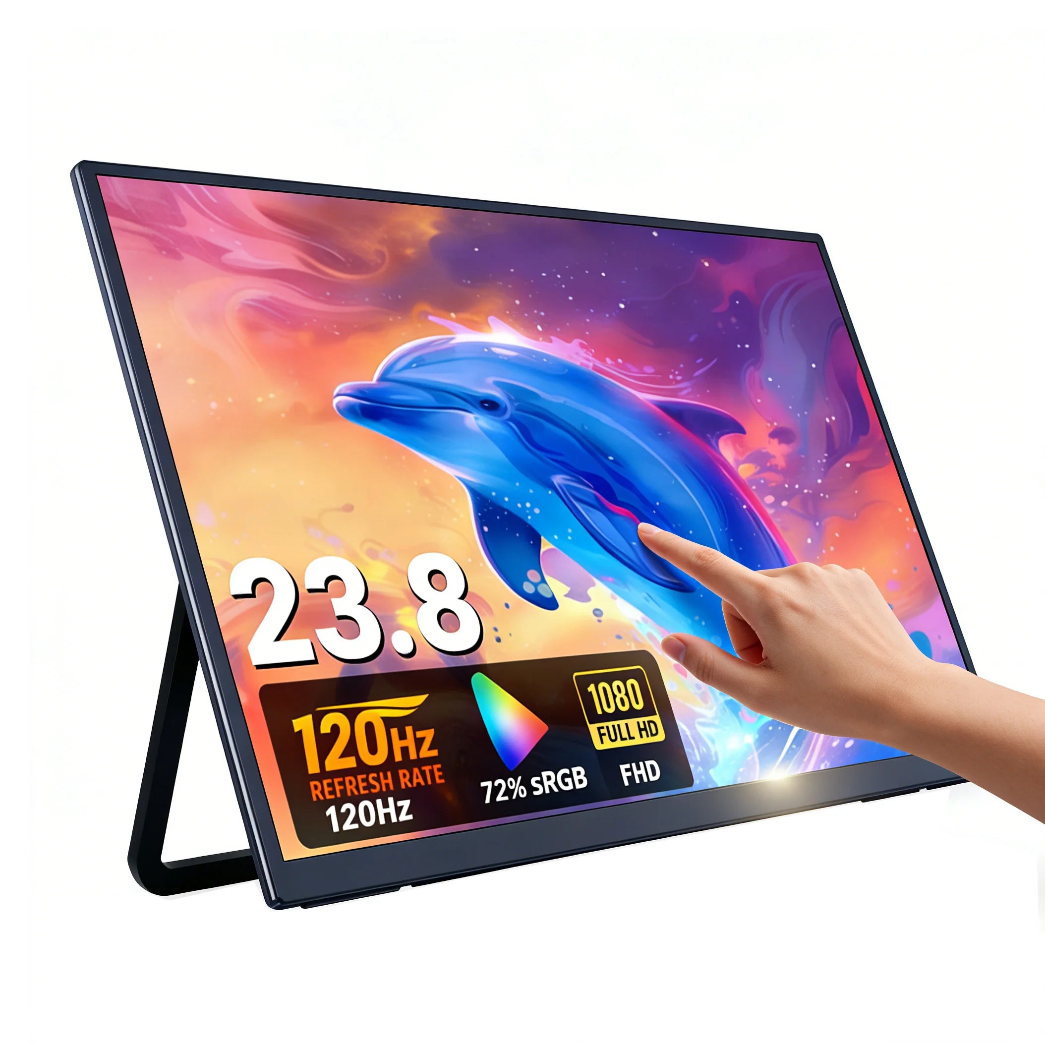 23.8-Inch Portable Monitor Touch Display FHD IPS 120Hz Travel Game Display With Built-in Stand Speaker Laptop Screen