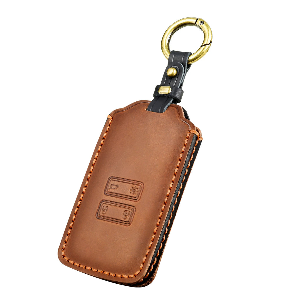 Key Fob Cover Leather Car Key Cover with Keychain for Renault Clio Espace 5 Master Bus Talisman Megane USW Fluence Duster Megan