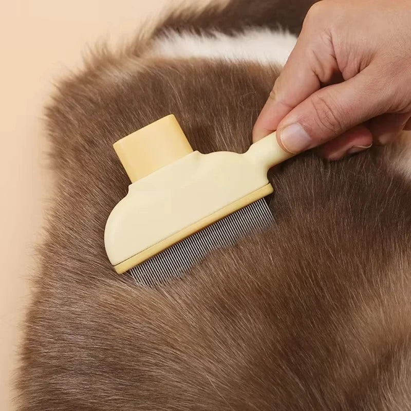 Pet One Button Self Cleaning Pet Grooming Gloves Brush Comb Hair Remover and Massage Tool for Cats and Dogs Easy Grooming