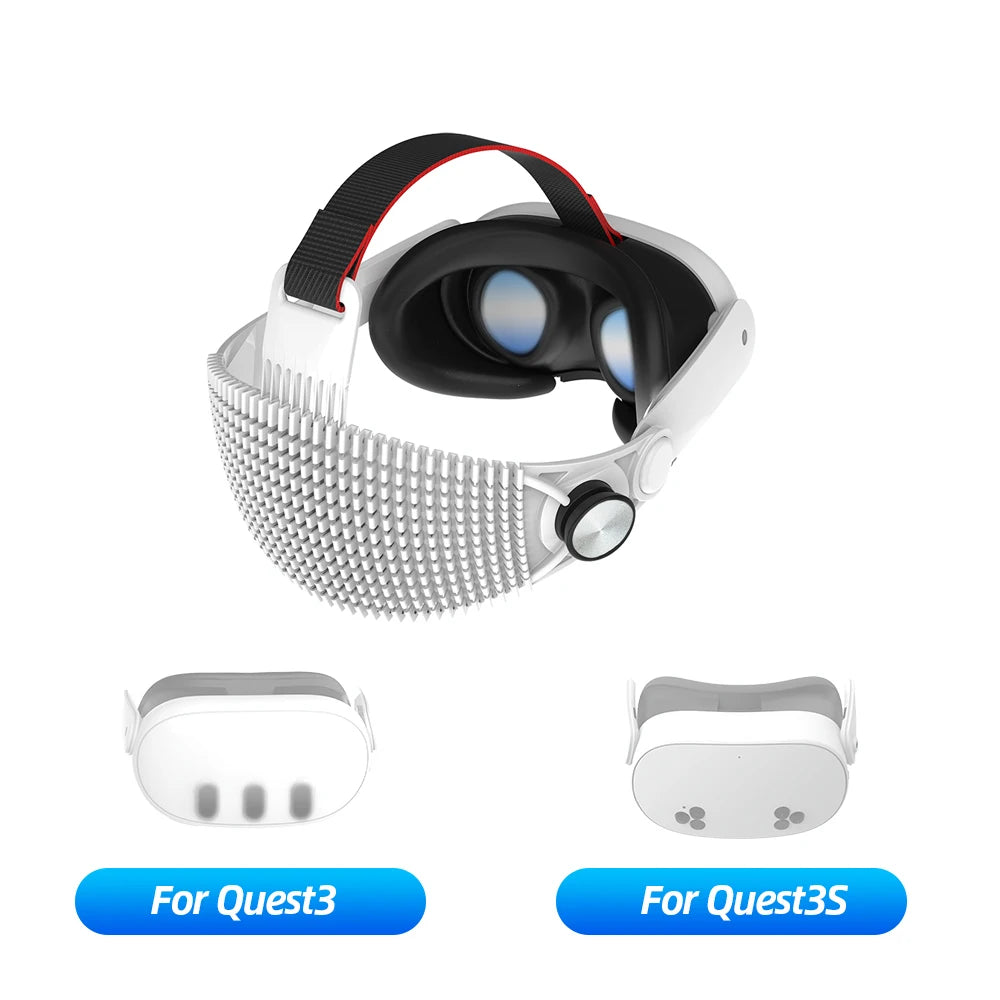 VR Meta Quest3 and Quest3S Headbands Adjustable Size Comfortable Breathable Soft Rubber Headband Accessories