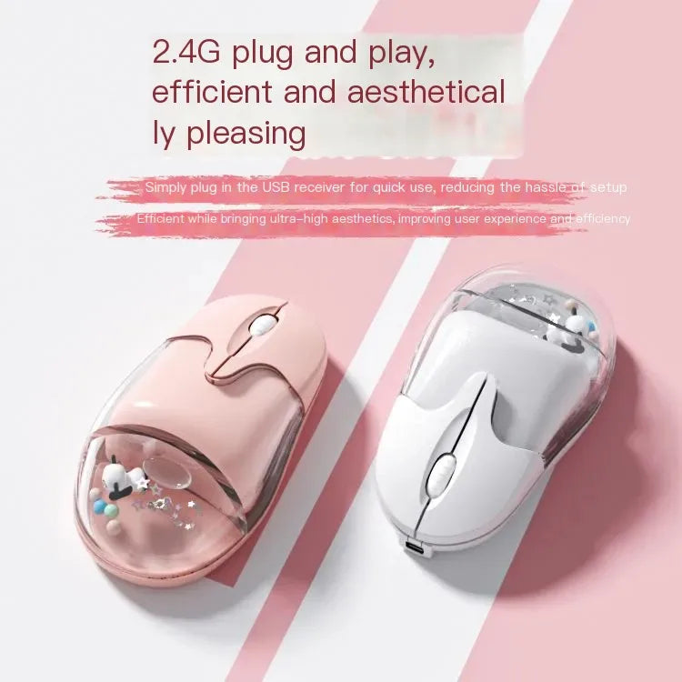 Wireless Dual-mode Mouse Wired Mause Creative Design Floating Doll Rechargeable Mute Button Beautiful Mice Office Use Ergonomics