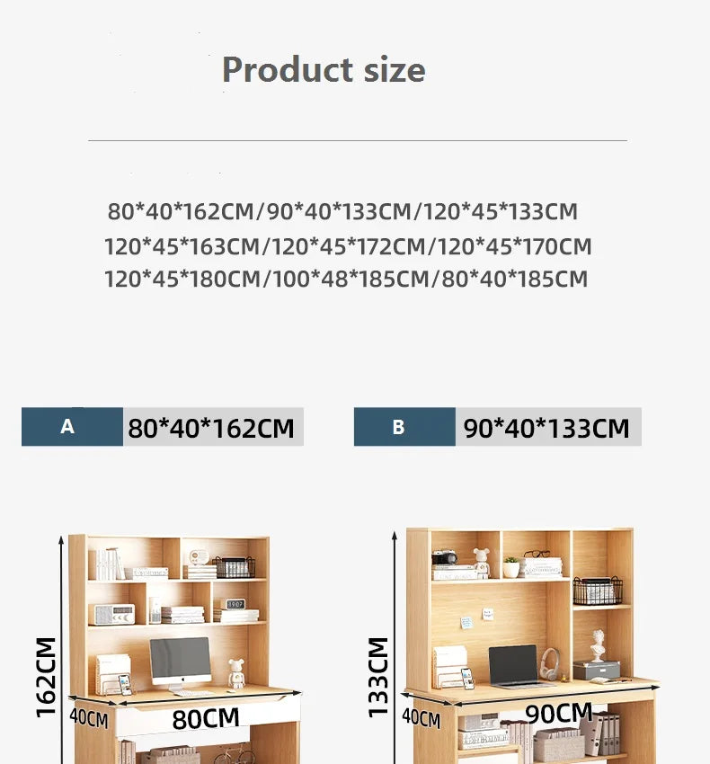 Desktop Computer Desk Desk Bookshelf Integrated Simple Office With Bookcase Combination Bedroom Student Writing Desk
