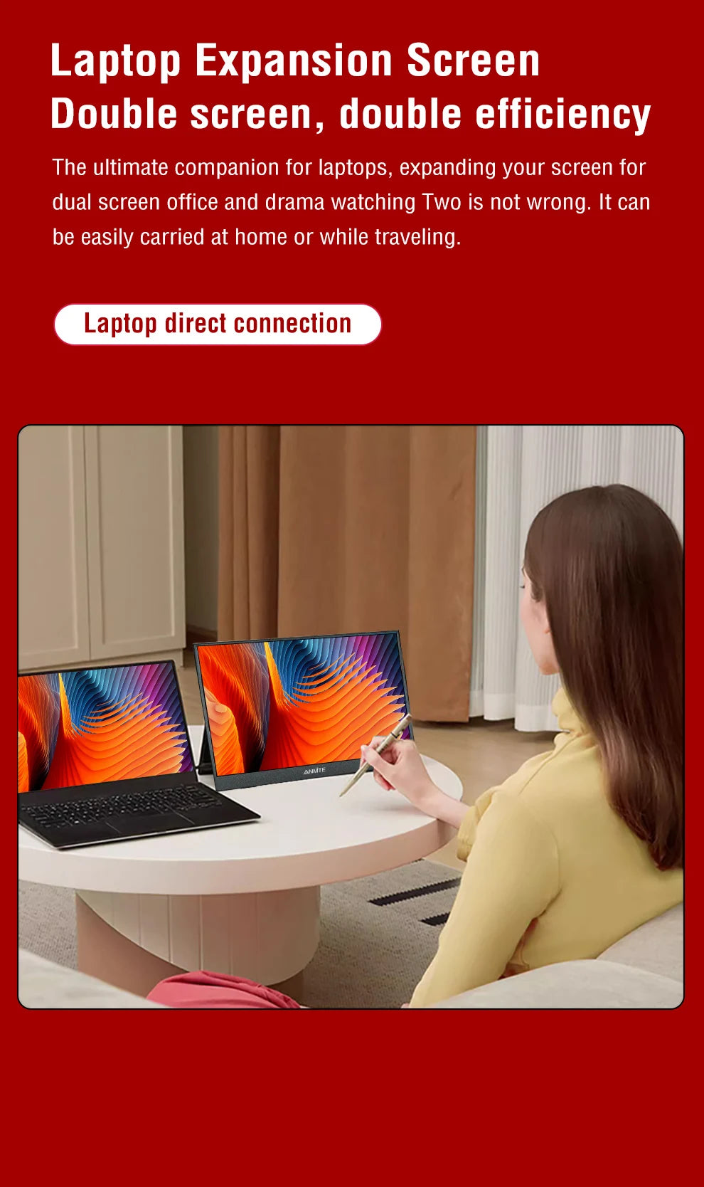 14 Inch Portable  Touch Monitor Non-touch optional 16:10 400cd/m2 Gaming Computer Expand Display For XBox PS4/5 Switch Loptop