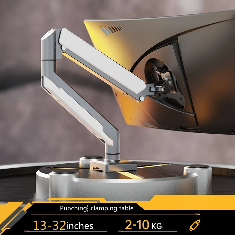 TV Monitor Mount Single PC Monitor Mount Stand Gas Spring Adjustable Arms with VESA 75/100mm, 13-32 Inch Screen Compatibility