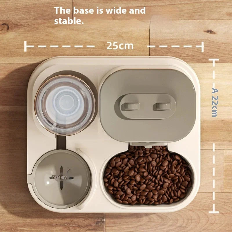 FF-6 Automatic Dog Cat Feeder and Water Dispenser Gravity Food Feeder and Waterer Set with Pet Food Bowl Universal Pet Products