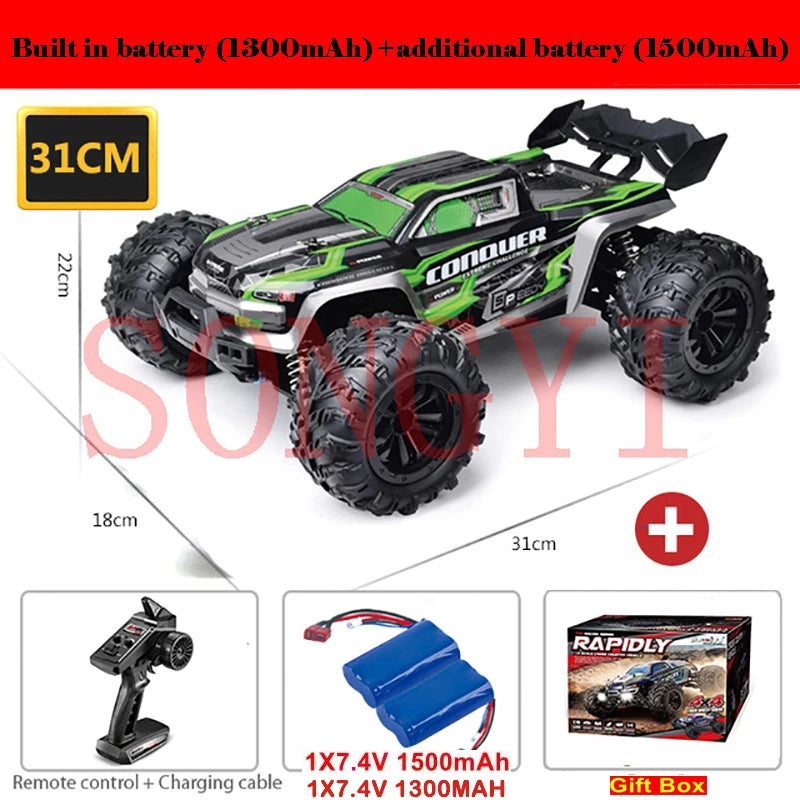 1:16 80km/h Brushless RC Drift Car With LED Lights 4WD Electric High Speed Racing Remote Control Monster Truck for Kids Adults
