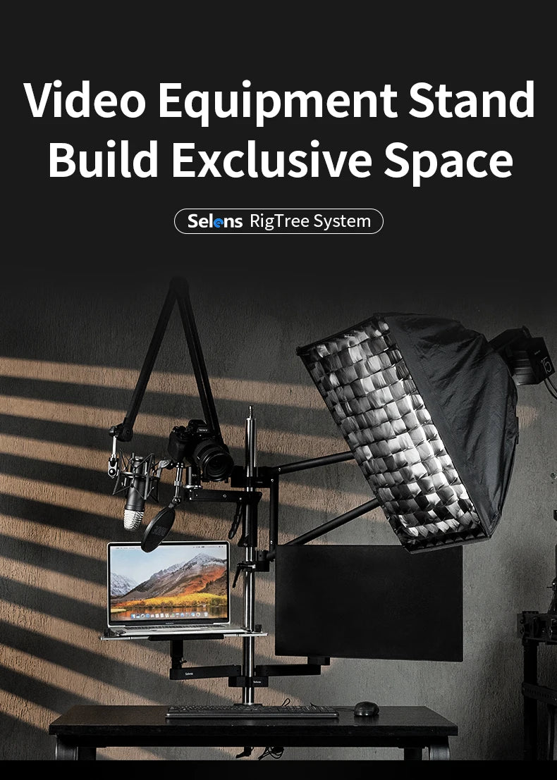 Selens Newest Multifunctional Adjustable Video Equipment Stand Build Exclusive Space Photo Studio Kits Photography Accessories