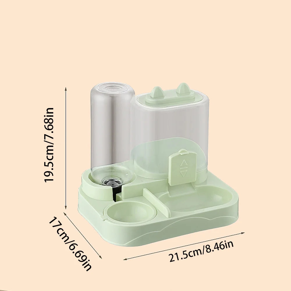 Automatic Pet Bowl for Cats - 2-in-1 Feeder & Water Dispenser, Non-Slip Cat Bowl, Suitable for Cats & Small Dogs,