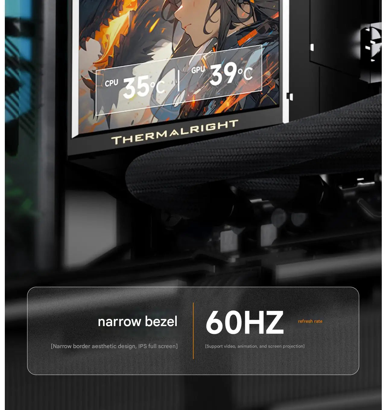 Thermalright PEERLESS VISION 360 UB ARGB All-In-One Liquid CPU Cooler, DIY Theme/With 3.95-Inch Display for LGA 1851/AM5/AM4