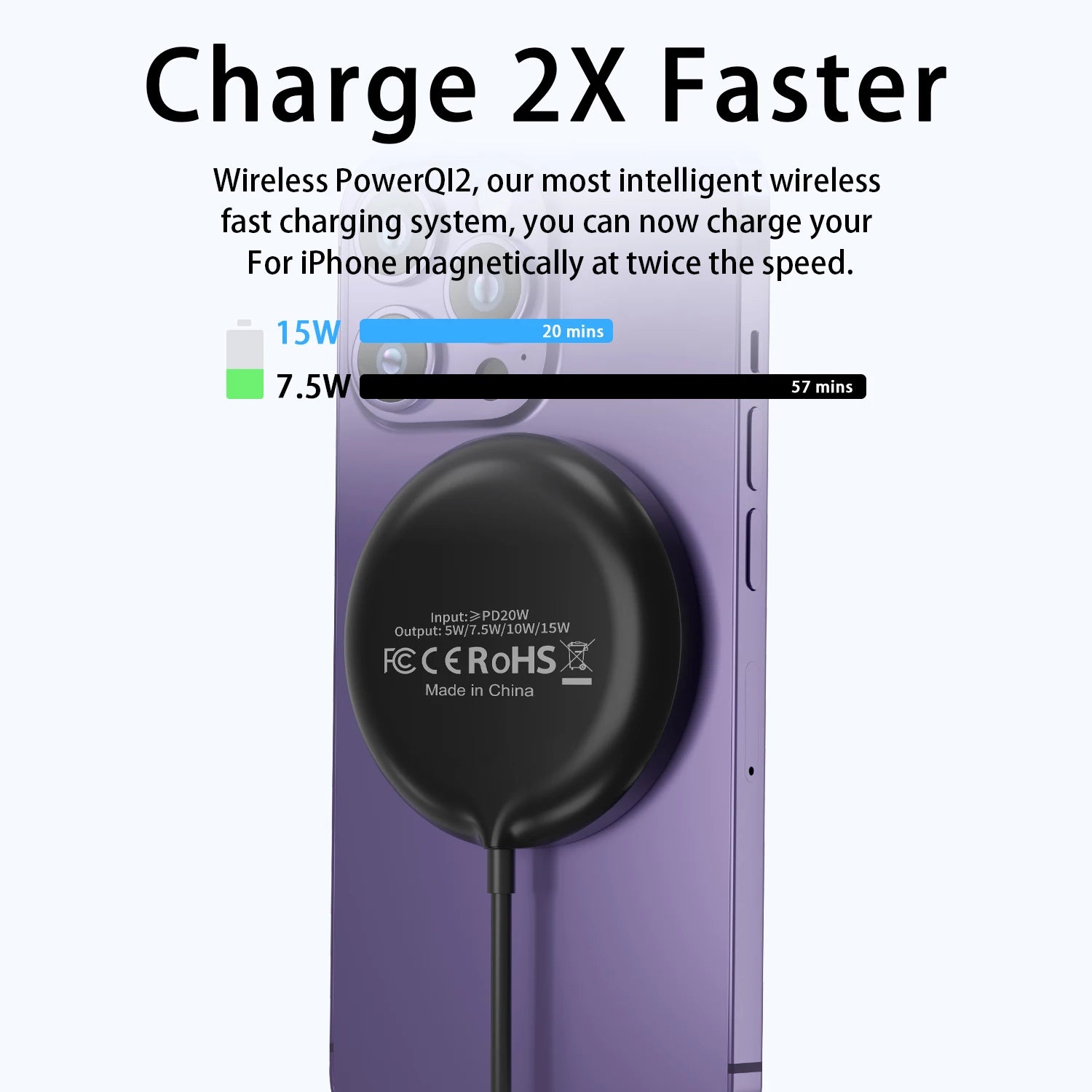 15w Maxsafe Wireless Pad Fast Charging Type-c Magnetic Car Wireless Charger For iPhone 14 13 16 15 Pro XS Max Mini X XR
