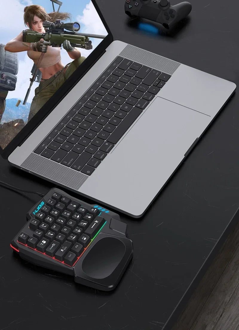 35 Keys Wired Gaming Mechanical Keyboard Desktop Pc Portable Usb Single Hand Keyboard Ultra-slim One Handedly Keyboard