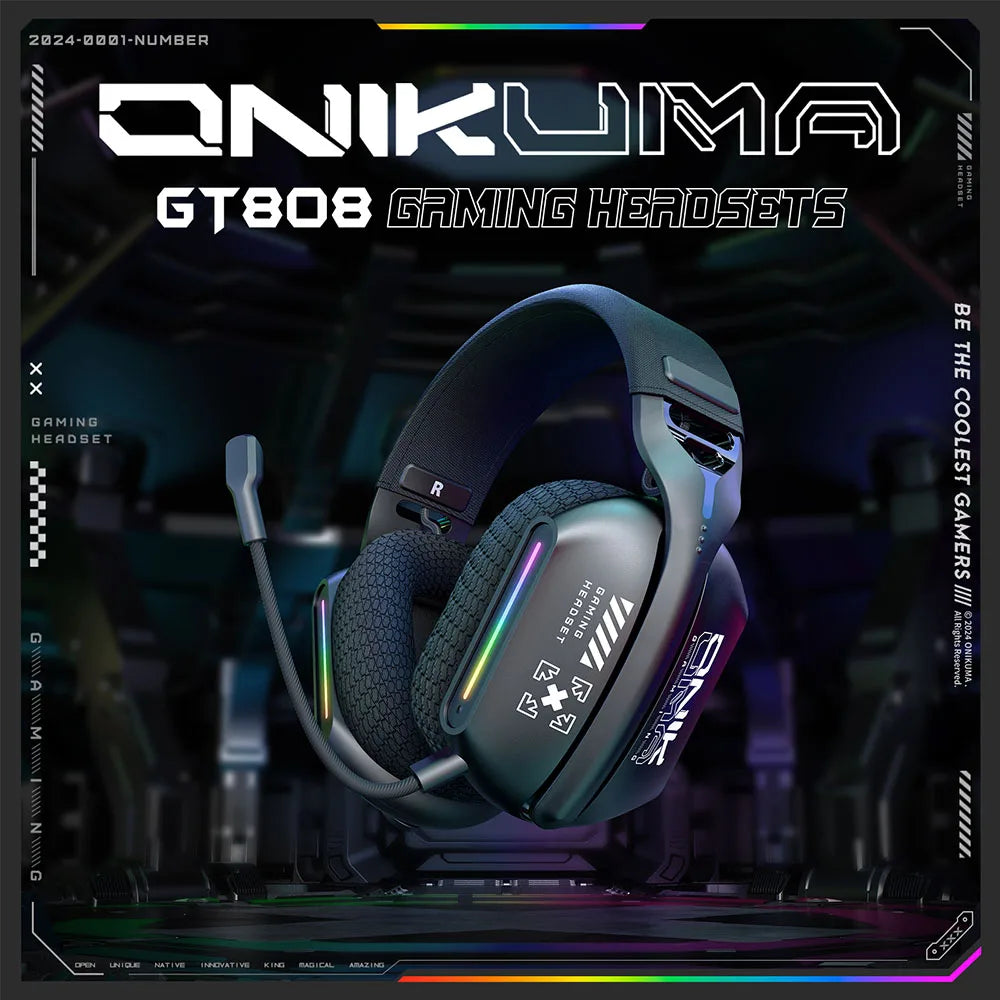 Wireless Gaming Headset: 2.4G/Wired/Bluetooth 3 Modes, Bendable HD Mic, Soft Ear Pads, Immersive Sound for PC/PS4/PS5 – Black