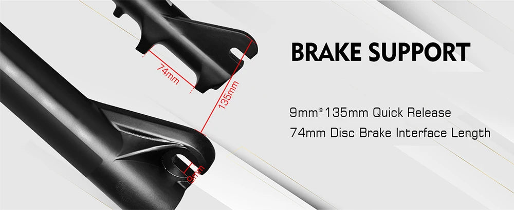 BUCKLOS 26*4.0 Snow Bike Fork Air Suspension Bicycle Fat Fork 4.0 Tire 9*135mm Mountain Bike Forks Beach E-Bike Forks